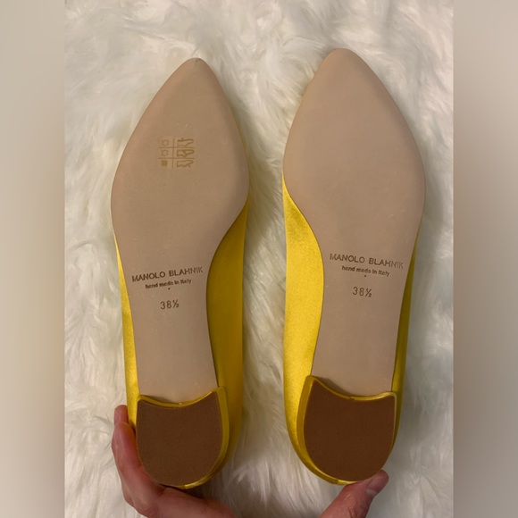 Manolo Blahnik Hangisi Flats, Yellow, EU 38.5 - Picture 2 of 5